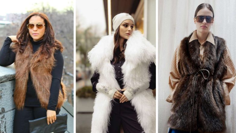 Как носить меховые жилетки осенью и зимой