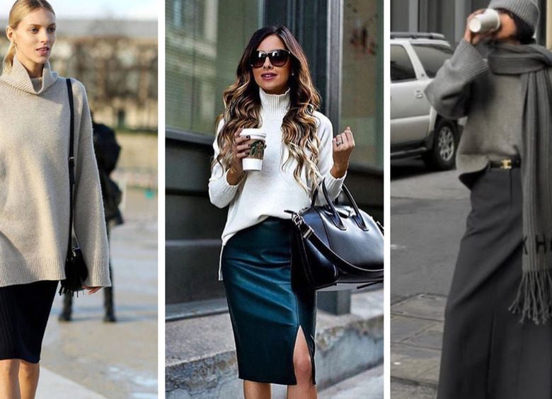 С чем носить юбку-карандаш этой зимой