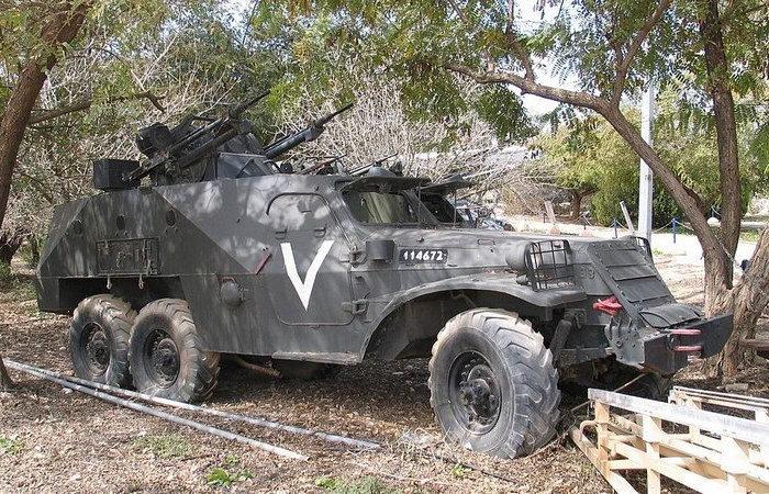 Израильская зенитка на базе трофейного БТР-152 из Египта. /Фото: wikimedia.org. 