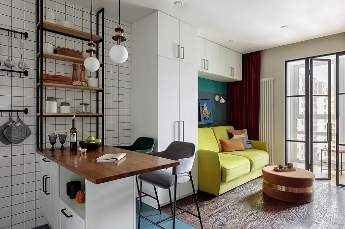 Кухня, зона отдыха и система хранения