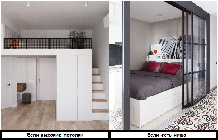 Спальня в нише или под потолком Спальня в нише или под потолком