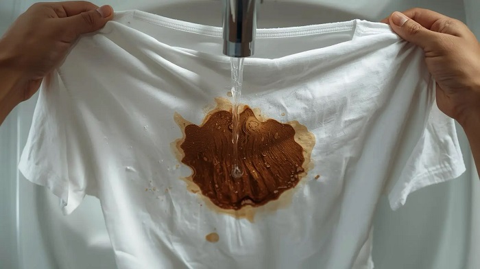 Застирайте пятно от кофе в воде. / Фото: coffeeroom.by