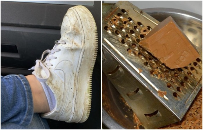 Натрите хозяйственное мыло на терке